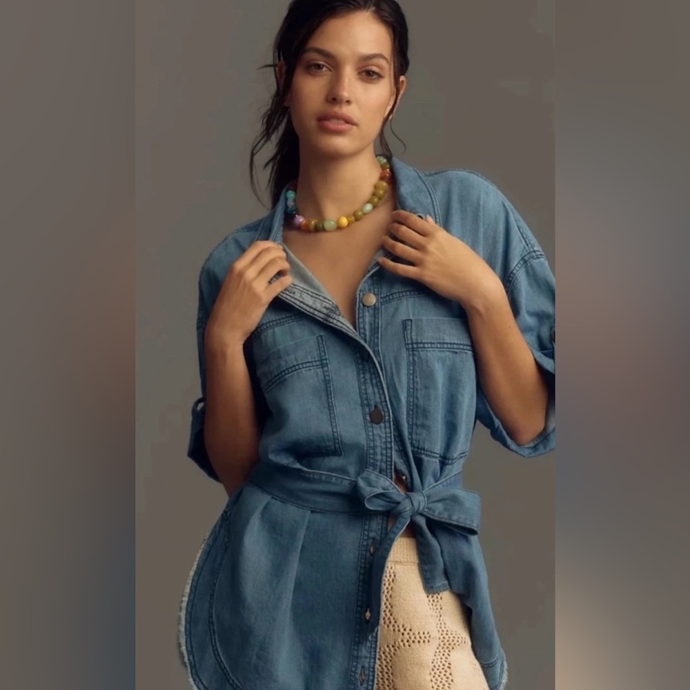 NWOT Anthropologie Pilcro Surfside Denim Tunic Top size S
